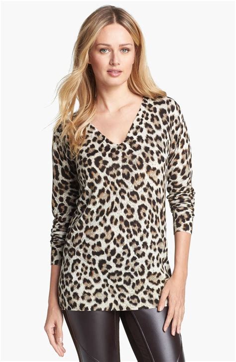 Michael Kors gray & black leopard printed top. V